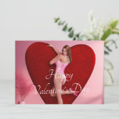 Gepassioneerd Valentijnsdag meisje in een korset Feestdagenkaart (Staand voorkant)