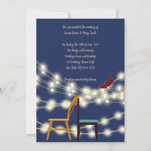 Gepassioneerde Flamingo's bruiloft Kaart (Achterkant)