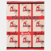 Gepassioneerde harten fleece deken (Voorkant)