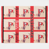 Gepassioneerde harten fleece deken (Voorkant (Horizontaal))