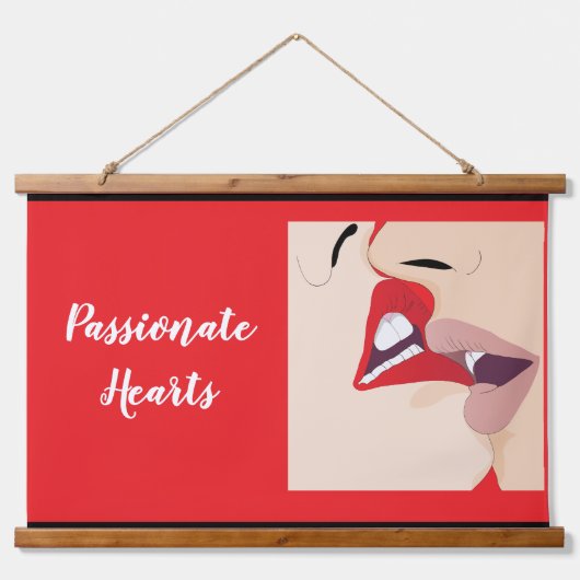 Gepassioneerde harten hangend wandkleed (Voorkant)