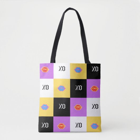 Gepassioneerde lippen & XO patroon Tote Bag (Voorkant)