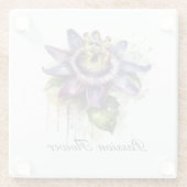 Gepassioneerde Paarse Passiebloem Glazen Onderzetter (Achterkant)