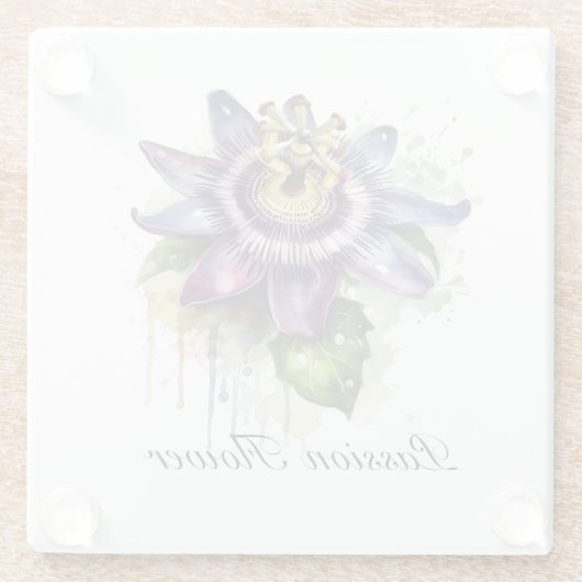 Gepassioneerde Paarse Passiebloem Glazen Onderzetter (Achterkant)