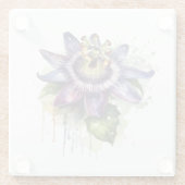 Gepassioneerde Paarse Passiebloem Glazen Onderzetter (Achterkant)