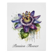 Gepassioneerde Paarse Passiebloem Perfect Poster (Voorkant)