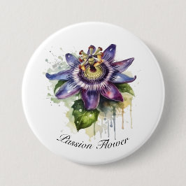 Gepassioneerde Paarse Passiebloem Ronde Button 7,6 Cm