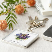 Gepassioneerde Paarse Passiebloem Sleutelhanger (Zijkant)