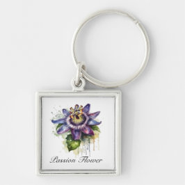 Gepassioneerde Paarse Passiebloem Sleutelhanger