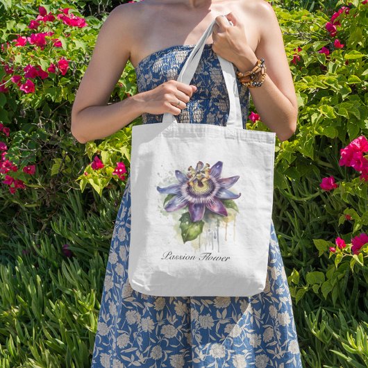 Gepassioneerde Paarse Passiebloem Tote Bag