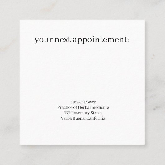 Gepassioneerde Paarse Passiebloem Vierkante Visitekaartje (Achterkant)