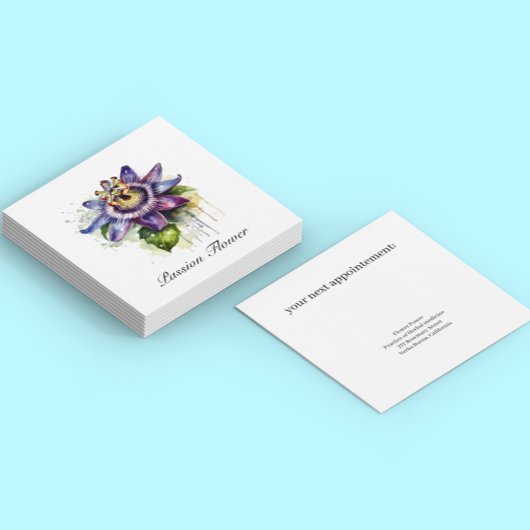 Gepassioneerde Paarse Passiebloem Vierkante Visitekaartje