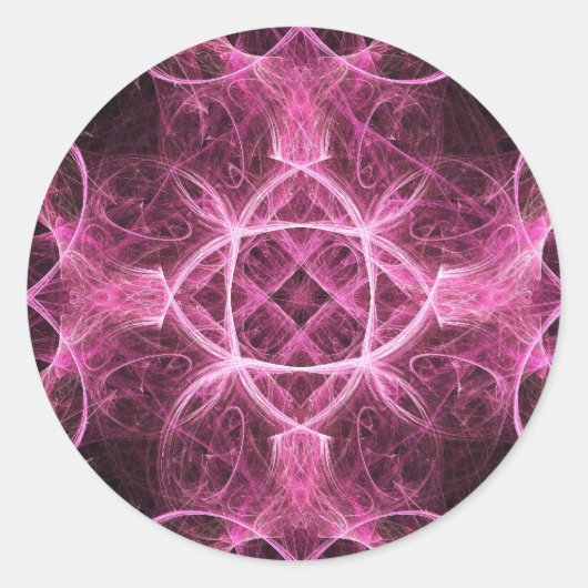 Gepassioneerde roze fractale Stickers (Voorkant)