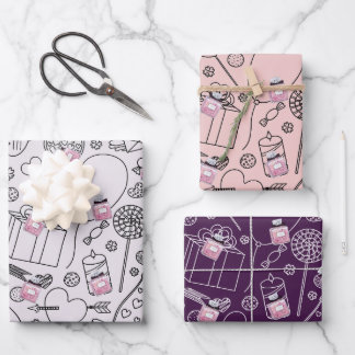Gepassioneerde Valentijn: roze Mode parfumfles Inpakpapier Vel