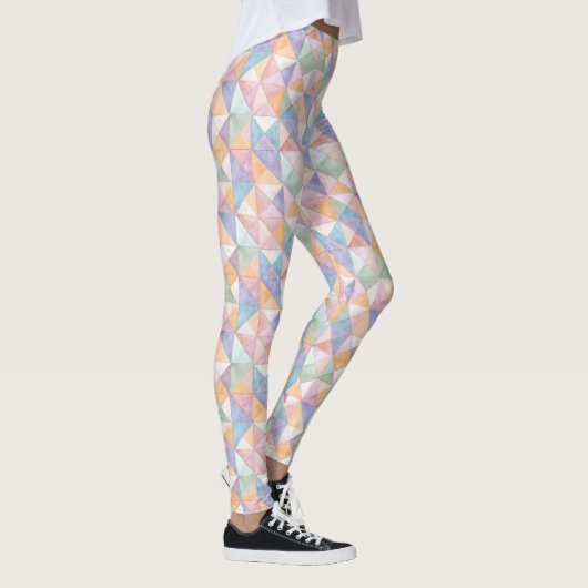 Gepatchworkte driehoeken in perzik lavendel en leggings (Rechts)