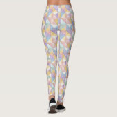 Gepatchworkte driehoeken perzik lavendel salie leggings (Achterkant)