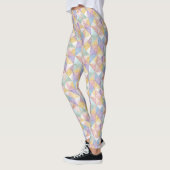 Gepatchworkte driehoeken perzik lavendel salie leggings (Links)