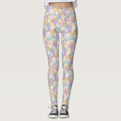 Gepatchworkte driehoeken perzik lavendel salie leggings (Voorkant)