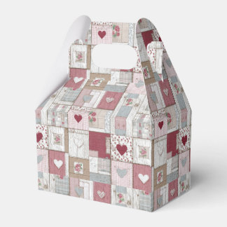 Gepatchworkte Harten Bedankdoosjes