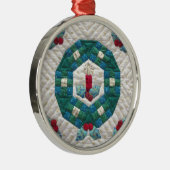 Gepatchworkte Kaars Metalen Ornament (Rechts)
