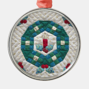 Gepatchworkte Kaars Metalen Ornament