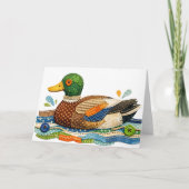 Gepatchworkte Mallard Eend Kaart (Voorkant)