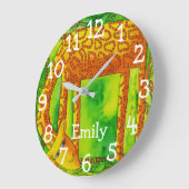 Gepatenteerde Aquarel Giraffe Gepersonaliseerde Na Grote Klok (Hoek)