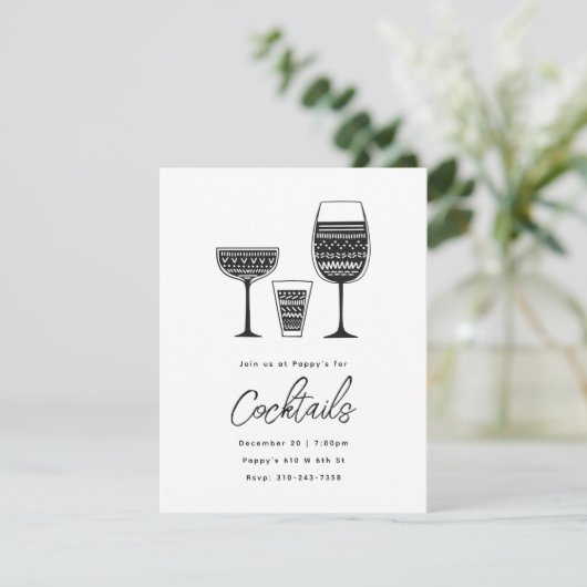 Gepatenteerde cocktails Black en White Cocktail Pa Kaart (Staand voorkant)