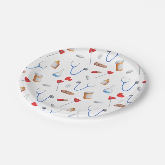 Gepatenteerde medische apparatuur in het ziekenhui papieren bordje (Gekanteld)