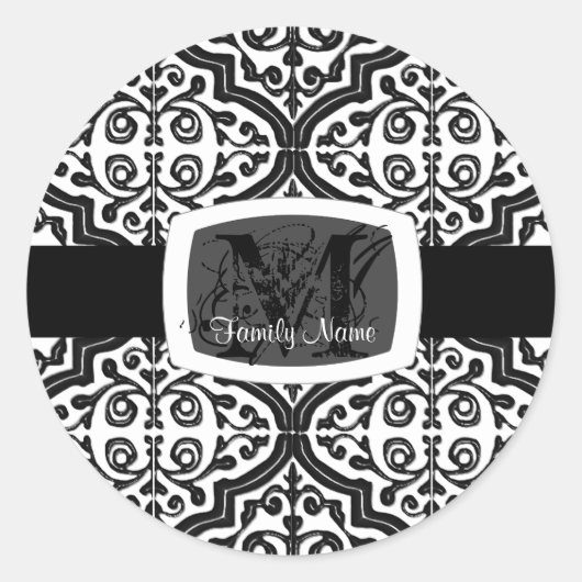 gepatenteerde Quatrefoil Ronde Sticker (Voorkant)