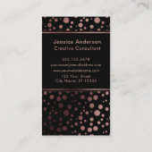 Gepatenteerde Roos Gold Confetti belletjes boven z Visitekaartje (Achterkant)