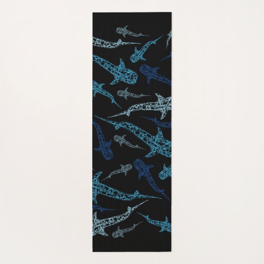 Gepatenteerde witte haai yogamat (Achterkant)