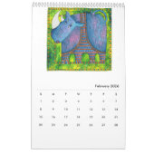 Gepatroneerde Dieren Waterverf Kunst Kalender (Feb 2026)