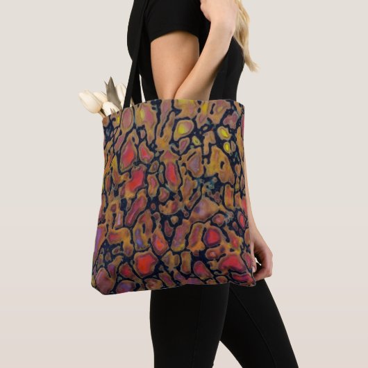Gepatroneerde dinosaurusbot tote bag (Dichtbij)