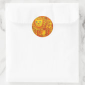 Gepatroneerde Leeuw Ronde Sticker (Tas)