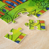 Gepatroneerde Neushoorn Aquarel Illustratie Legpuzzel (Zijkant)