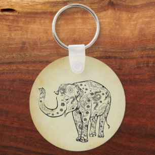 Gepatroneerde Olifant Sleutelhanger
