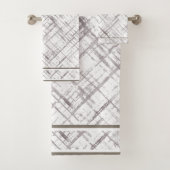 Gepatroonneerd Bruin op Wit Bad Handdoek (Insitu)
