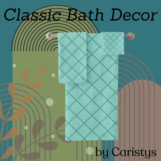 Gepatroonneerde diamantvormen blauw bad handdoek