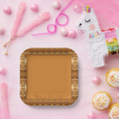 Gepatterd in bruin en goud papieren bordje (Feest)