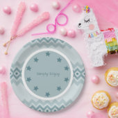 Gepatterd met schaduwen van blauwvintonijn papieren bordje (Feest)