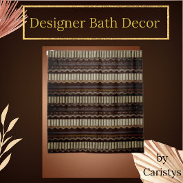 Gepatterde bruin, goud, room douchegordijn