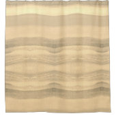 Gepatterde golven in grijze amandelaar douchegordijn (Voorkant)