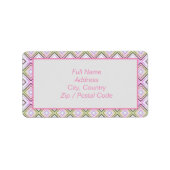 Gepatterde grijze roze en Limoen-adreslabel Etiket (Voorkant)