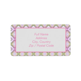 Gepatterde grijze roze en Limoen-adreslabel Etiket