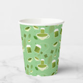 Gepatterde groene thea Teacup Bag Leaves Papieren Bekers (Links)