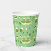 Gepatterde groene thea Teacup Bag Leaves Papieren Bekers (Rechts)