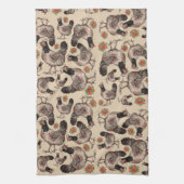 Gepatterde kippen en vygies theedoek (Verticaal)