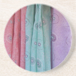 Gepatterde kleurrijke stof zandsteen onderzetter