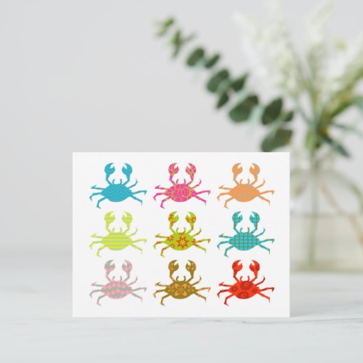 Gepatterde krabben briefkaart (Staand voorkant)